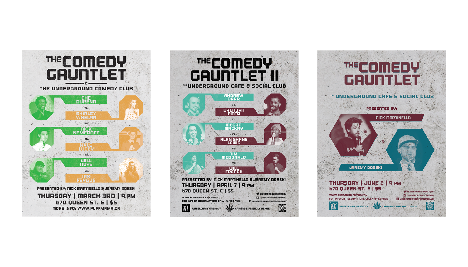 Comedy Gauntlet promotional posters.